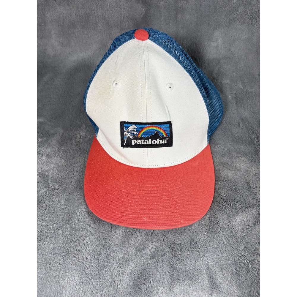 Patagonia Unisex Pataloha Trucker Hat OSFA Red White Blue Rainbow Patch